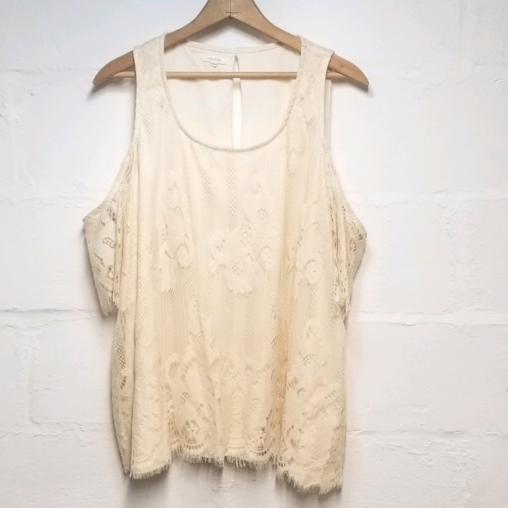 Maurices ivory lace cold shoulder top size 2XL